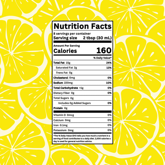 Nutrition facts label for Drench It Clean Mediterranean Lemon flavored cleaning product.