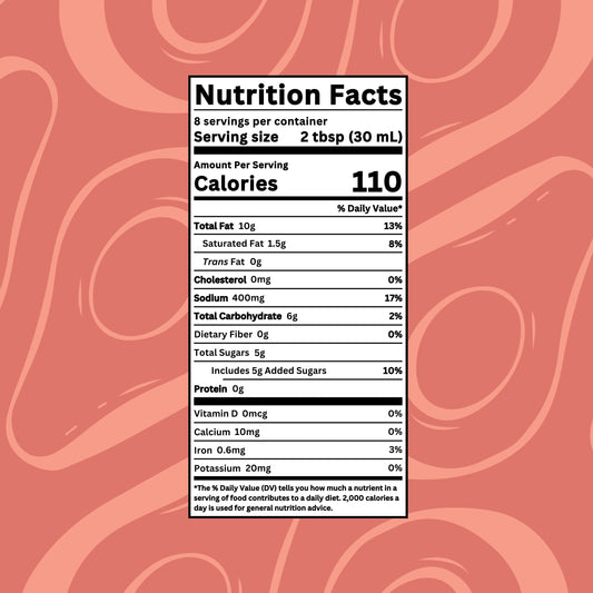 Drench It Clean Southwest Vinaigrette bottle with nutrition facts label showing ingredients and nutritional information.