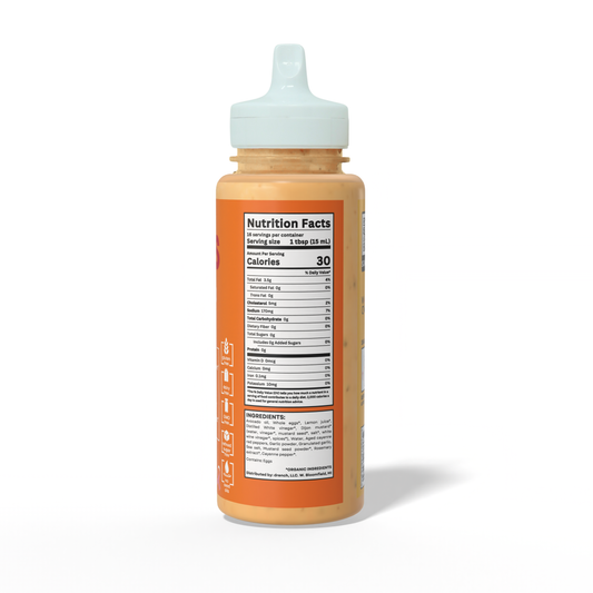 Drench It Clean Buffalo Sauce bottle with label showing rich, spicy buffalo flavor in a 12 oz container.